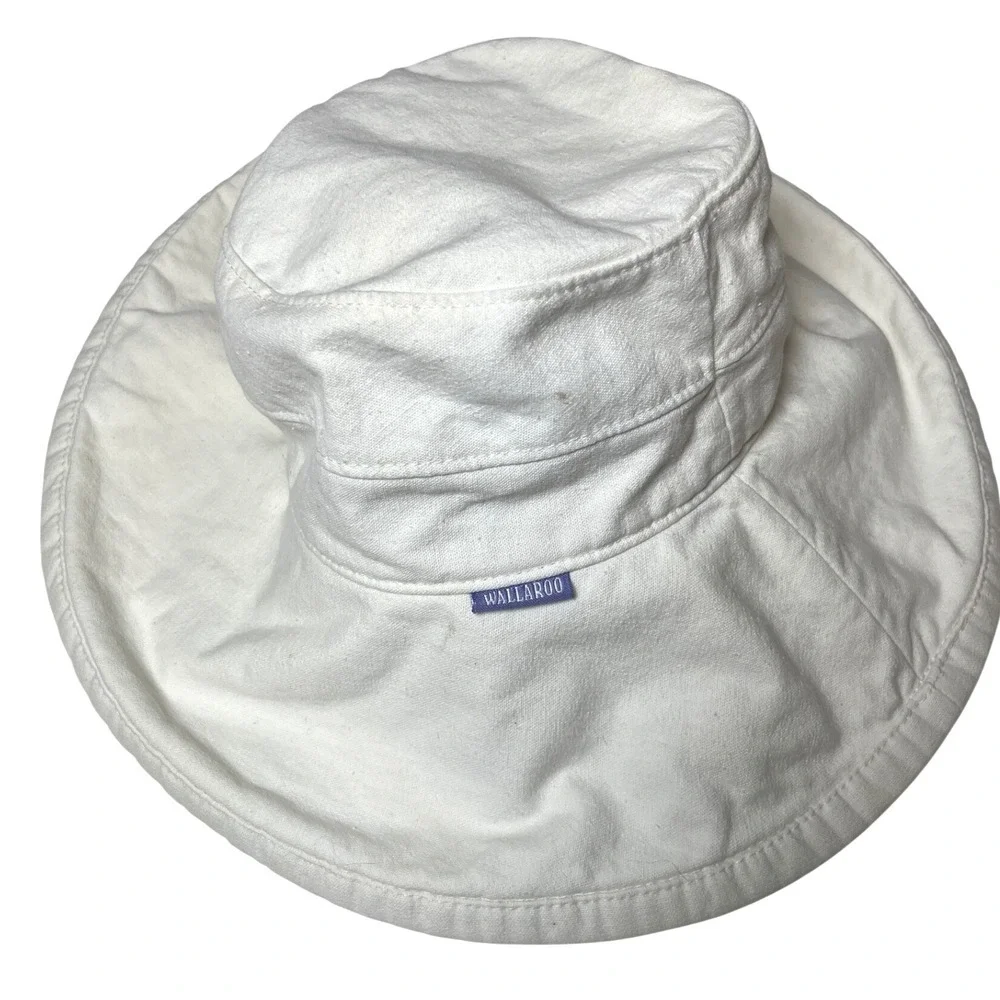 Wallaroo White Cotton Bucket Sun Hat Wide Brim Packable OS Women main image 2